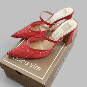 DOLCE VITA- Nalini Floral heels. 7.5, women’s. Coral, gorgeous! Brand new